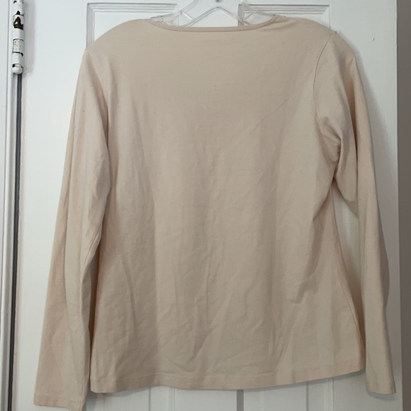 Talbots Cream Tee S - Picture 3 of 4